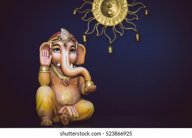 Lord Ganesh with blue background