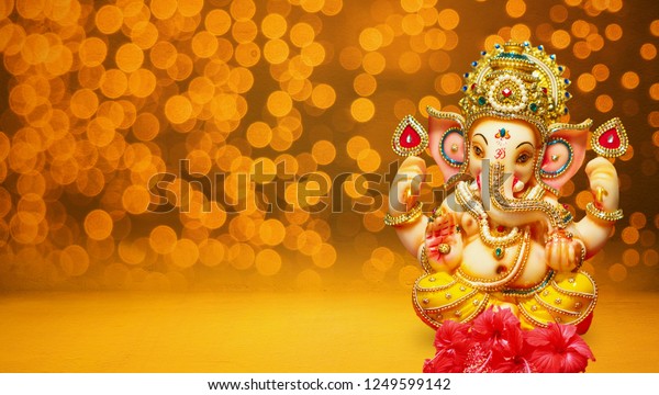 Lord Ganesha Ganapati with blurred bokeh background