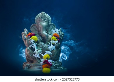 lord ganesha sclupture over dark background. celebrate lord ganesha festival. - Shutterstock ID 2027325773