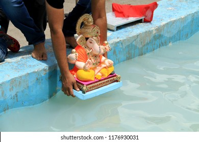 Lord Ganesha's Idol At Visarjan