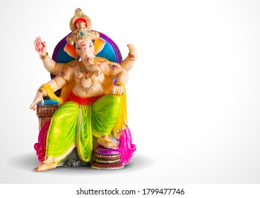 Lord Ganpati idol statue for Happy Ganesh Chaturthi festival of India - Shutterstock ID 1799477746