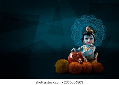 Lord Krishna Indian God Janmashtami festival holiday, Happy Krishna Janmashtami festival of India, Lord Shri Krishna's birth day - Shutterstock ID 2355056803