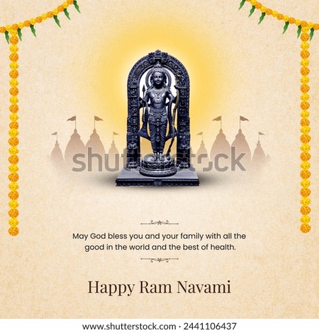 Lord Ram bow arrow and for Indian festival Ram Navmi.