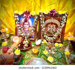 Lord Shiva And Goddess Shakti Worship On Maha Shivaratri Day