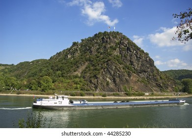 Loreley Rock With Rhine Ship