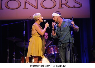 Lorrie Morgan And Son Jesse Keith Whitley At The 7th Annual ACM Honors, Ryman Auditorium, Nashville, TN 09-10-13