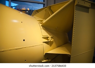 LOS ALAMOS, NEW MEXICO - DECEMBER 13, 2013: Tail Fins Of Fatman Atomic Bomb, Developed As Part Of World War II Manhattan Project, At The Bradbury Science Museum.