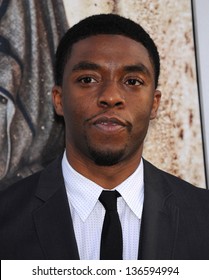 LOS ANGELES - APR 09:  Chadwick Boseman arrives to the '42' Hollywood Premiere  on April 09, 2013 in Hollywood, CA
