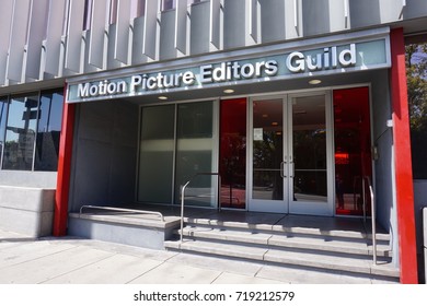 LOS ANGELES, APR 13TH, 2017: Close Up, Side Angle Of The Entrance To The Motion Pictures Editors Guild Union Building On Sunset Boulevard, Sunset Strip, Hollywood, California.