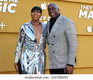 LOS ANGELES - APR 14:  EJ Johnson, Magic Johnson at the They Call Me Magic Premiere Screening at Village Theater on April 14, 2022  in Westwood, CA