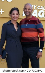 LOS ANGELES - APR 14:  Salli Richardson-Whitfield, Dondre Whitfield at the They Call Me Magic Premiere Screening at Village Theater on April 14, 2022  in Westwood, CA