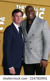 LOS ANGELES - APR 14:  Zack Van Amburg, Magic Johnson at the They Call Me Magic Premiere Screening at Village Theater on April 14, 2022  in Westwood, CA
