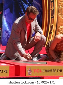 LOS ANGELES - APR 23:  Robert Downey Jr At The Avengers Cast Members Handprint Ceremony At The TCL Chinese Theater On April 23, 2019 In Los Angeles, CA