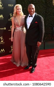 LOS ANGELES - APR 29:  Jennifer Lucas, Byron Allen At The 45th Daytime Emmy Awards At The Pasadena Civic Auditorium On April 29, 2018 In Pasadena, CA