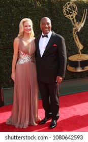 LOS ANGELES - APR 29:  Jennifer Lucas, Byron Allen At The 45th Daytime Emmy Awards At The Pasadena Civic Auditorium On April 29, 2018 In Pasadena, CA