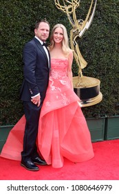 LOS ANGELES - APR 29:  Scott Martin, Lauralee Bell At The 45th Daytime Emmy Awards At The Pasadena Civic Auditorium On April 29, 2018 In Pasadena, CA