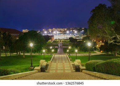 Los Angeles, APR 4: Aerial Night View Of UCLA Campus On APR 4, 2019 At Los Angeles, California