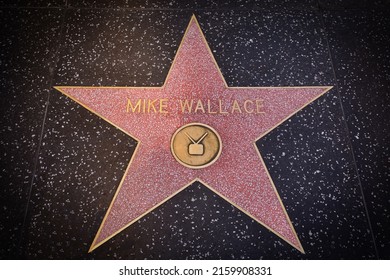 Los Angeles - April 15, 2022: 
Mike Wallace's Star On The Hollywood Walk Of Fame