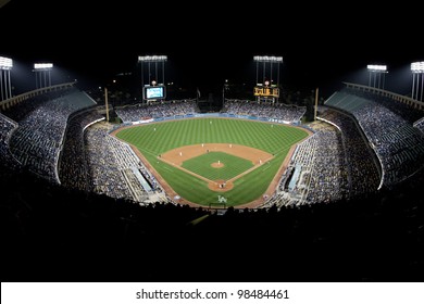 LOS ANGELES - APRIL 9: A general view of Dodger Stadium during the MLB game between the Atlanta Braves & the Los Angeles Dodgers on April 9 2011 at Dodger Stadium in Los Angeles.