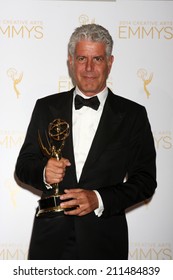 LOS ANGELES - AUG 16:  Anthony Bourdain at the 2014 Creative Emmy Awards - Press Room at Nokia Theater on August 16, 2014 in Los Angeles, CA