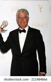 LOS ANGELES - AUG 16:  Anthony Bourdain at the 2014 Creative Emmy Awards - Press Room at Nokia Theater on August 16, 2014 in Los Angeles, CA