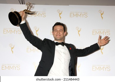 LOS ANGELES - AUG 16:  Joseph Gordon-Levitt at the 2014 Creative Emmy Awards - Press Room at Nokia Theater on August 16, 2014 in Los Angeles, CA