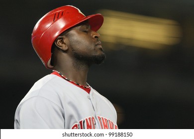 LOS ANGELES - AUG 20: Reds 2B (#4) Brandon Phillips During The Reds Vs. Dodgers Game On Aug 20 2010 At Dodgers Stadium.