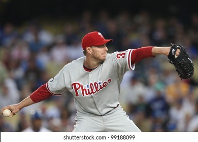 LOS ANGELES - AUG 30: Phillies Pitcher (#34) Roy Halladay During The Phillies Vs. Dodgers Game On Aug 30 2010 At Dodgers Stadium.