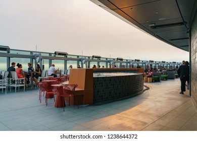 Los Angeles, AUG 9: The Famous Rooftop Bar Of InterContinental Hotel On AUG 9, 2018 At Los Angeles