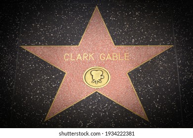 Los Angeles - August 16, 2019:
Clark Gable's star on the Hollywood Walk of Fame