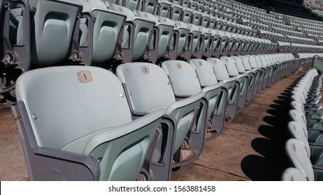 Los Angeles - August 24, 2019: 
Rows Of Empty Seats At Dodger Stadium, Chavez Ravine