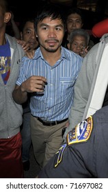 LOS ANGELES - AUGUST 30TH: Boxer Manny Pacquiao Is Seen At LAX . August 30th 2010 In Los Angeles, California