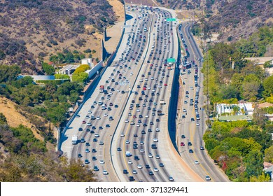 Los Angeles With Busy Freeway