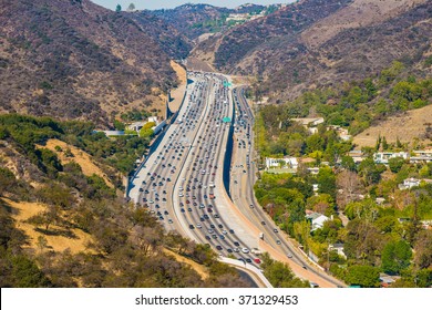 Los Angeles With Busy Freeway