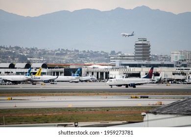 Los Angeles, CA: April 1, 2021:   Delta Airlines Jet at Los Angeles International Airport (LAX). Delta Airlines began operations in 1929.