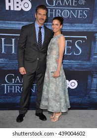 LOS ANGELES, CA. April 10, 2016: Actress Amanda Peet & husband writer David Benioff at the season 6 premiere of Game of Thrones at the TCL Chinese Theatre, Hollywood.