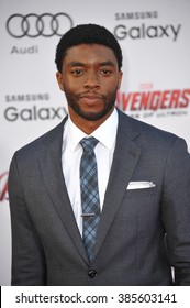LOS ANGELES, CA - APRIL 13, 2015: Chadwick Boseman at the world premiere of "Avengers: Age of Ultron" at the Dolby Theatre, Hollywood.