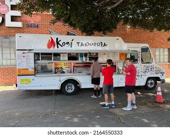 Los Angeles, CA - April 16 2022: A Kogi Taco Truck Selling Streetfood