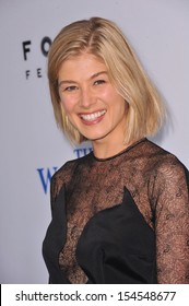 LOS ANGELES, CA - AUGUST 21, 2013: Rosamund Pike at the Los Angeles premiere of her movie "The World's End" at the Cinerama Dome, Hollywood. 