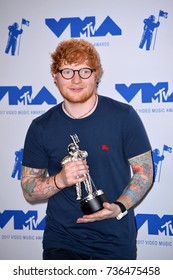LOS ANGELES, CA - August 27, 2017: Ed Sheeran in the press room for the 2017 MTV Video Music Awards at The "Fabulous" Forum