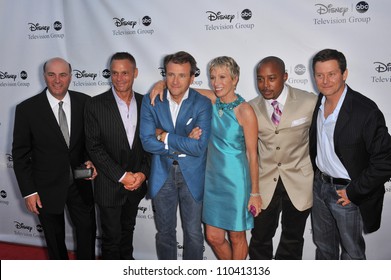 LOS ANGELES, CA - AUGUST 8, 2009: Shark Tank Stars Kevin O'Leary (left), Kevin Harrington, Robert Herjavec, Barbara Corcoran, Daymond John & Clay Newbill At The ABC TV 2009 Summer Party In Pasadena.