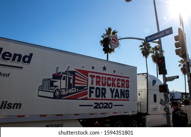 LOS ANGELES, CA - December 19, 2019: Andrew Yang & Donald Glover Open Pop-up Shop In LA