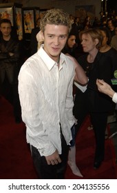 LOS ANGELES, CA - FEBRUARY 11, 2002: *Nsync star JUSTIN TIMBERLAKE at the world premiere, in Hollywood, of Crossroads. 