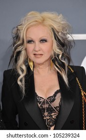 LOS ANGELES, CA - FEBRUARY 12, 2012: Cyndi Lauper at the 54th Annual Grammy Awards at the Staples Centre, Los Angeles. February 12, 2012  Los Angeles, CA