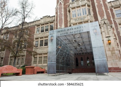 Los Angeles, CA: February 21, 2017: John Marshall High School In The Los Angeles Area. The Exterior Of John Marshall High School Has Appeared In Various Films And Television Shows.    