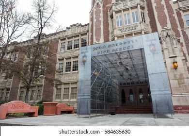 Los Angeles, CA: February 21, 2017: John Marshall High School In The Los Angeles Area. The Exterior Of John Marshall High School Has Appeared In Various Films And Television Shows.    