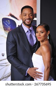 LOS ANGELES, CA - FEBRUARY 24, 2015: Will Smith & wife Jada Pinkett Smith at the Los Angeles premiere of his movie "Focus" at the TCL Chinese Theatre, Hollywood. 