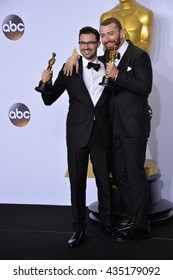 LOS ANGELES, CA - FEBRUARY 28, 2016: Sam Smith & Jimmy Napes At The 88th Academy Awards At The Dolby Theatre, Hollywood.