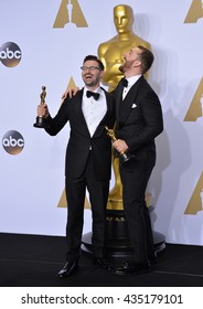 LOS ANGELES, CA - FEBRUARY 28, 2016: Sam Smith & Jimmy Napes At The 88th Academy Awards At The Dolby Theatre, Hollywood.