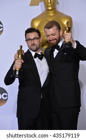 LOS ANGELES, CA - FEBRUARY 28, 2016: Sam Smith & Jimmy Napes At The 88th Academy Awards At The Dolby Theatre, Hollywood.